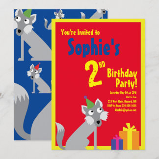 Invitations pour la fête d'anniversaire de Wolf An