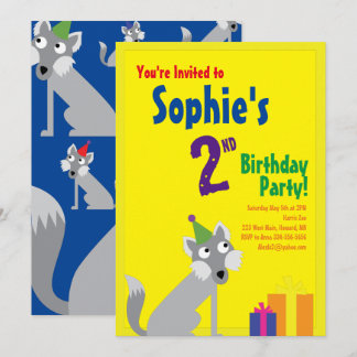 Invitations pour la fête d'anniversaire de Wolf An