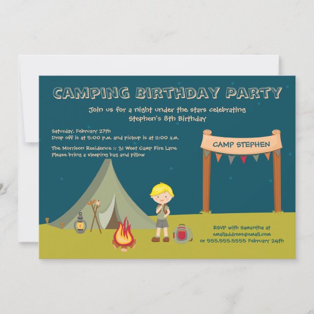 Invitations pour la fête d'anniversaire du garçon (Devant)