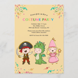 Invitations pour la fête des costumes juvéniles
