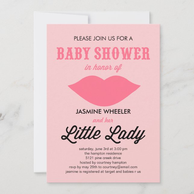 Invitations pour la petite dame Baby Shower (Devant)