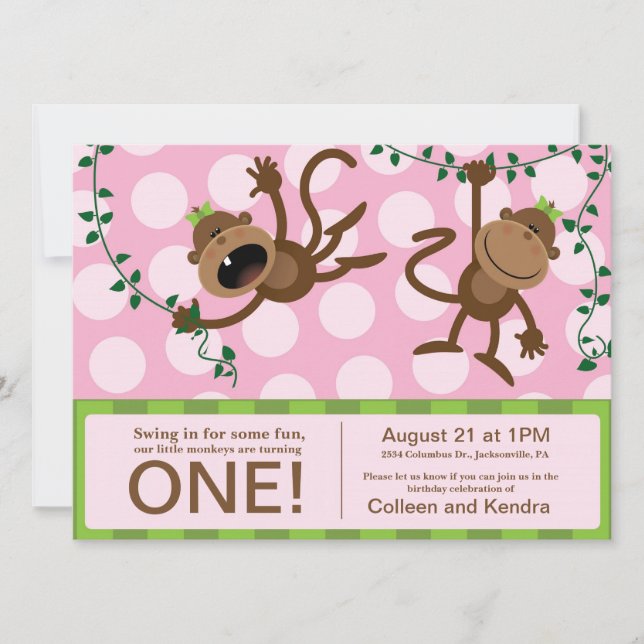 Invitations pour la première fête d'anniversaire d (Devant)
