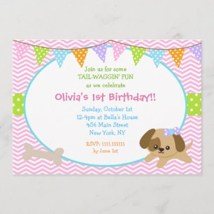 Invitations pour l'anniversaire de Chien à la chie