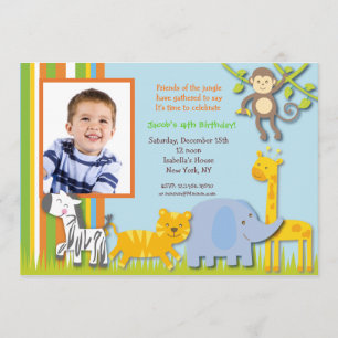 Invitations pour l'anniversaire de Jungle Safari p