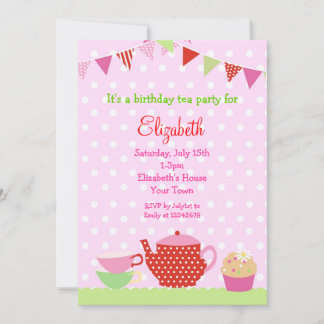 Invitations pour l'anniversaire de Tea Party