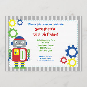 Invitations pour l'anniversaire des robots