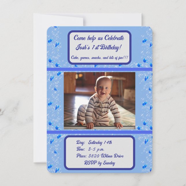 Invitations pour l'anniversaire du bébé (Devant)