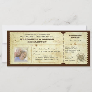 Invitations pour l'anniversaire du billet vintage