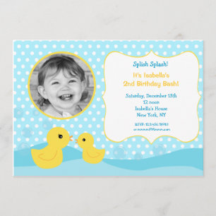 Invitations pour l'anniversaire du canard en caout