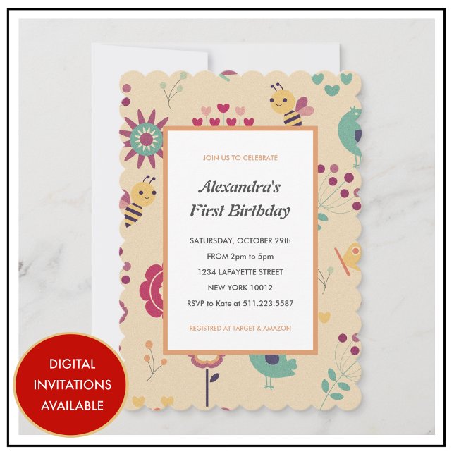 invitations pour le 1er jour de l'abeille 1er anni (1st bee day invitations)