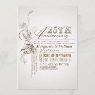 invitations pour le 25e anniversaire avec une bell