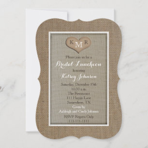 Invitations pour le déjeuner nuptial - Burlap Look