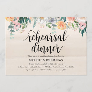 Invitations pour le dîner de répétition des Mariag