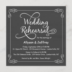 Invitations pour le dîner de répétition des Mariag