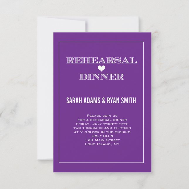 Invitations pour le dîner de répétition des Mariag (Devant)