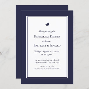 Invitations pour le dîner de répétition Nautical B