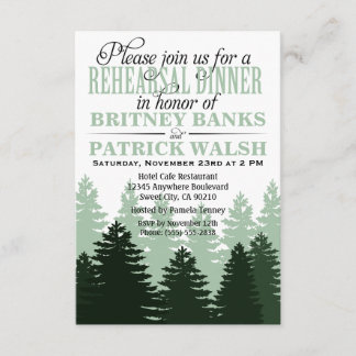 Invitations pour le dîner de répétition sur la for