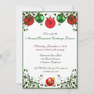 Invitations pour le dîner d'échange de Noël
