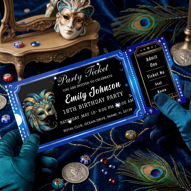 invitations pour les billets du parti bleu (Créateur téléchargé)