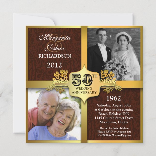 invitations pour les deux photos uniques du 50e an (Devant)