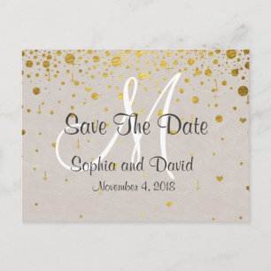 Invitations pour mariages   Gold Confetti ENREGIST