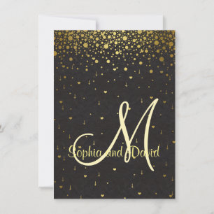 Invitations pour mariages   Gold Glam Confetti Inv
