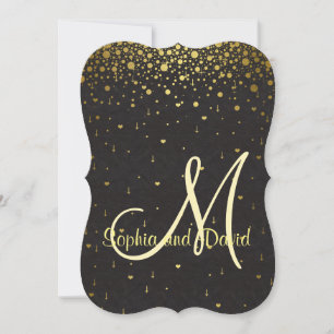 Invitations pour mariages   Gold Glam Confetti RSV