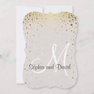 Invitations pour mariages   Gold Glam Confetti RSV