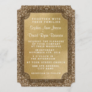 Invitations pour mariages Gold Leaf&Parties scin