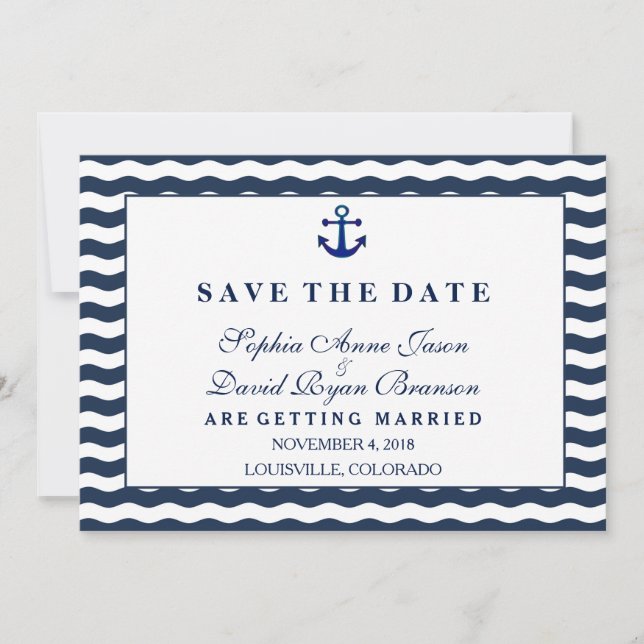 Invitations pour mariages | Marine marine nautique (Devant)