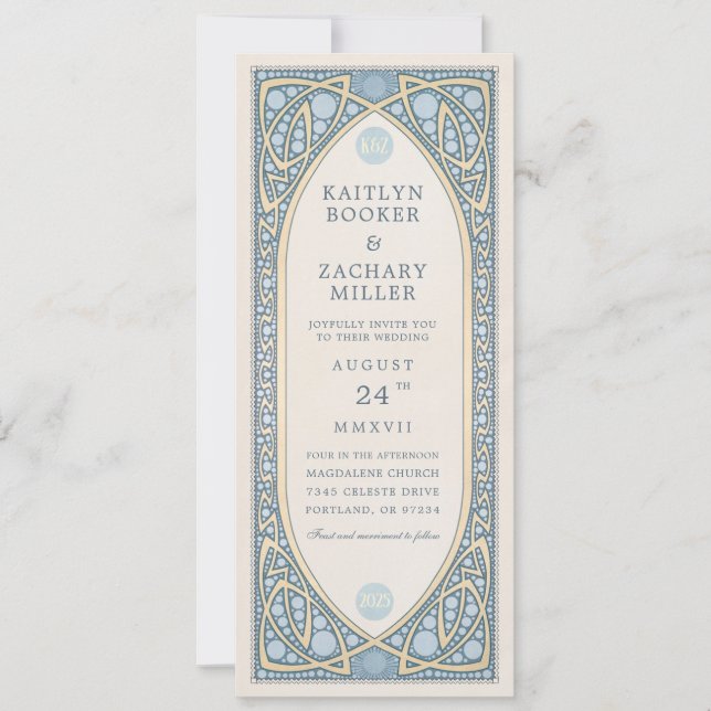 Invitations pour mariages | Vintage Nouveau (Devant)