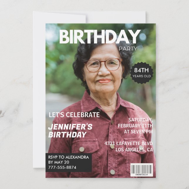 Invitations pour ses 84 ans sur magazine photo  (Devant)