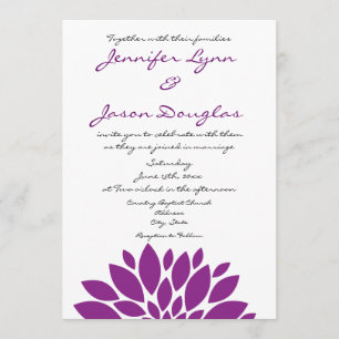 Invitations pourpres assez simples de mariage de