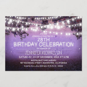 invitations pourpres de nuit et d'anniversaire de