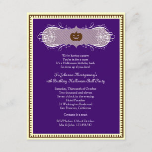 Invitations pourpres foncés de partie de costume