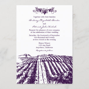Invitations pourpres toscanes de mariage de