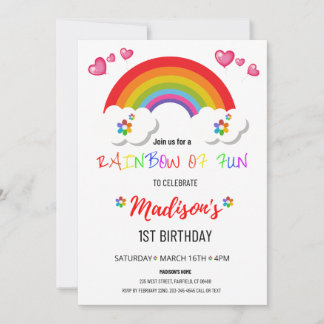 Invitations Rainbow Party pour les filles
