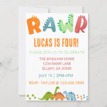 Invitations RAWR Dino