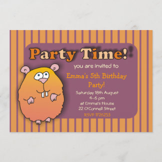 Invitations rayées pourpres oranges de hamster