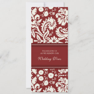 Invitations Red Mariage damassé Vow Renouvellement