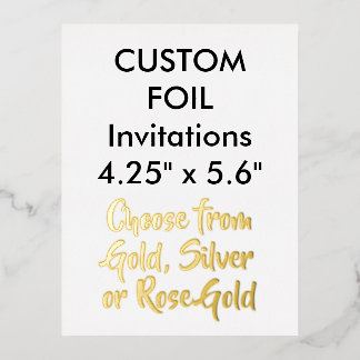 Invitations réelles personnalisées GOLD 4,25 po x 