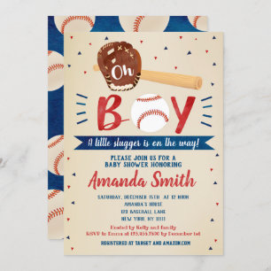 Invitations Retro Baseball Baby Shower
