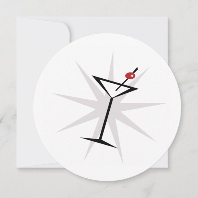 Invitations Retro Martini Cocktail Party (Devant)