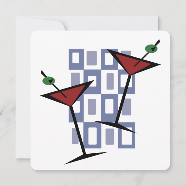 Invitations Retro Martini Cocktail Party (Devant)