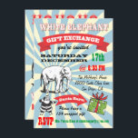 Invitations Retro White Elephant Christmas Party<br><div class="desc">Super Fun Christmas Gift Échange d'invitations à la fête avec Vieux Père Noël et Eléphant clip art avec de superbes graphiques et des polices sur un arrière - plan sunburst fait dans un style poster. Les deux côtés décorés pour votre cool et hanche White Elephant Christmas Fête.</div>