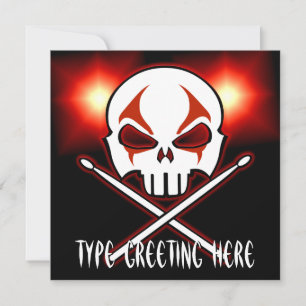 Invitations Rock & RoIl - Cartes de tambour person