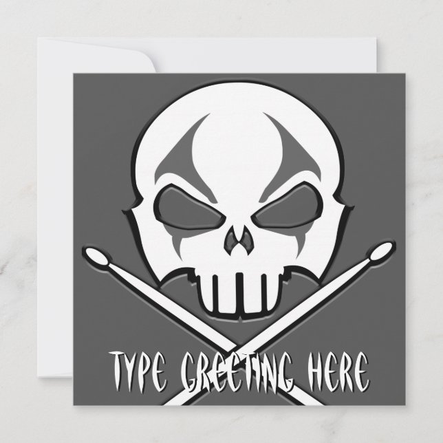 Invitations Rock & Roll Cartes de tambour personna (Devant)