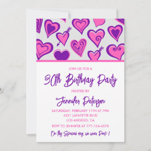 Invitations rose 30e anniversaire Glam Heart