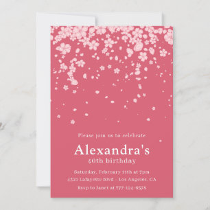 Invitations rose 40e anniversaire Boho Floral