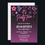 Invitations rose 54ème anniversaire pour son Neon<br><div class="desc">Invitations rose 54ème anniversaire pour son Neon Lumière moderne</div>